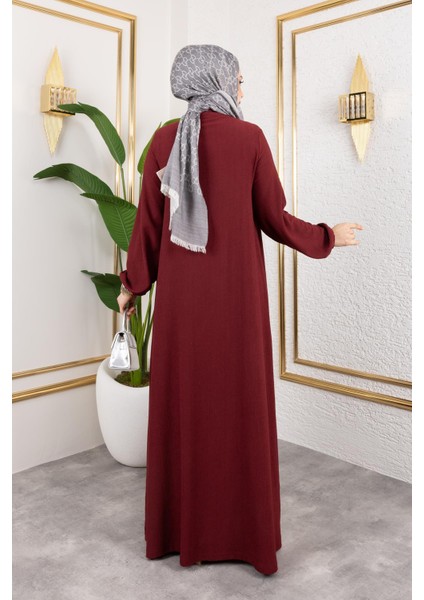 Robalı Tesettür ELBISE-5023 Bordo indirimleri