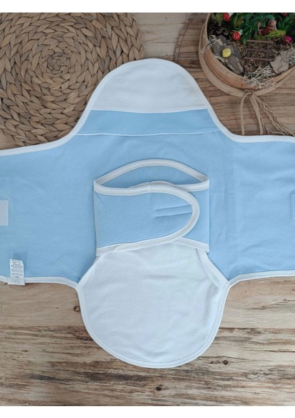 Miraylife Yenidoğan Mutlu Fil Ailesi Nakışlı Çıt Çıt Kapamalı Bebek Kundak