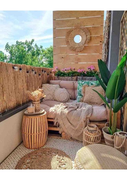 80 cm x 5 Metre Doğal Kamış Hasır Balkon Çiti Gölgelik Bahçe Çiti Dekorasyon fiyatları