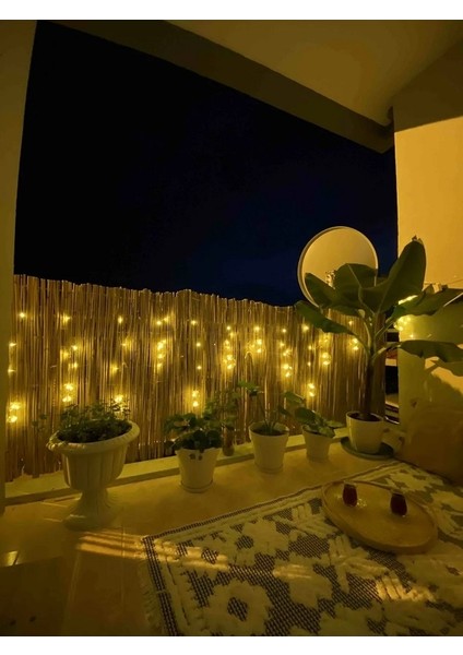 80 cm x 3 Metre Doğal Kamış Hasır Balkon Çiti Bahçe Çiti Dekorasyon