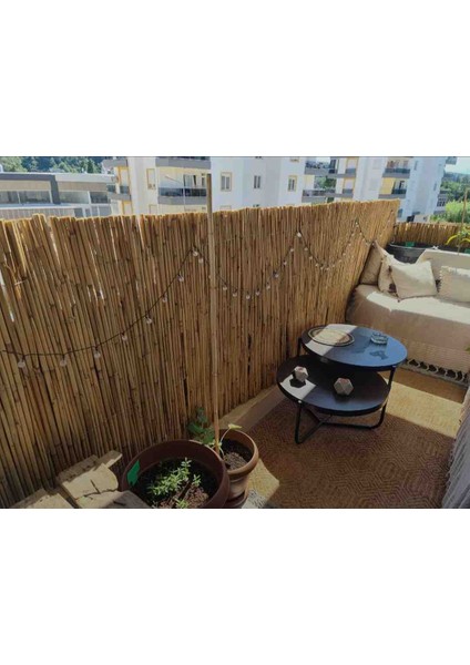 80 cm x 2,50 Metre Doğal Kamış Hasır Balkon Çiti Bahçe Çiti