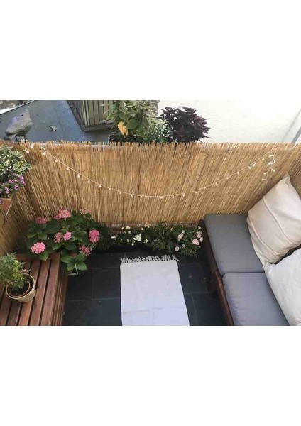 80 cm x 2,50 Metre Doğal Kamış Hasır Balkon Çiti Bahçe Çiti