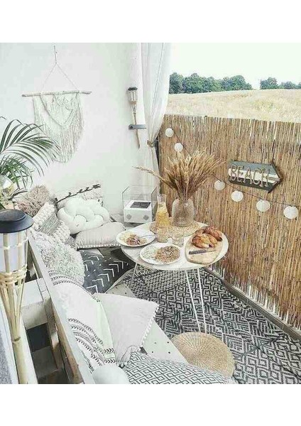 80 cm x 2,50 Metre Doğal Kamış Hasır Balkon Çiti Bahçe Çiti