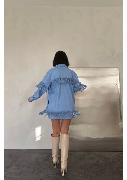 Püsküllü Deri Gömlek