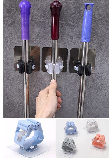 Duvara monte dayanıklı plastik mop ve paspas tutucu, pratik saklama çözümü fırsatları