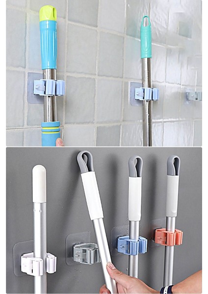 Duvara monte dayanıklı plastik mop ve paspas tutucu, pratik saklama çözümü indirimleri