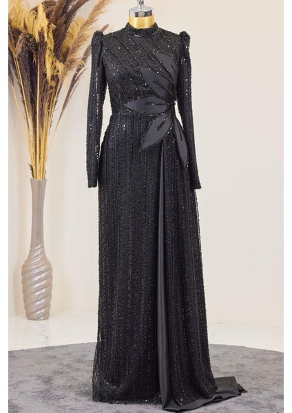 Bergüzar Tesettür Abiye Siyah modelleri