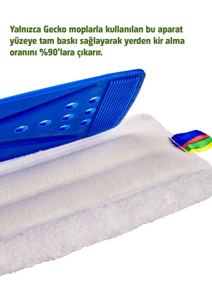 Gecko Profesyonel Sistem Yedek Gecko Süper Mikro Mop 60 cm Yüzey Temizliği Mop Yıkama