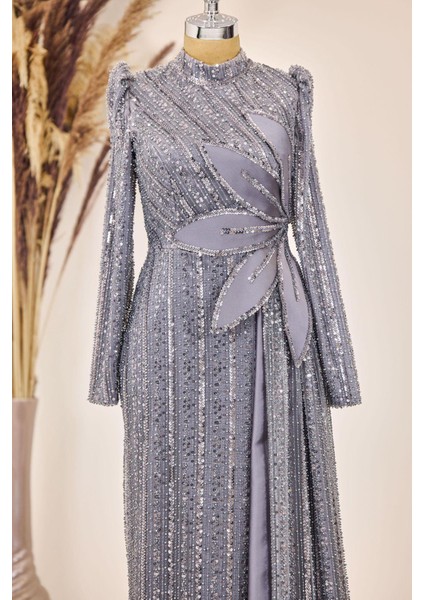 Bergüzar Tesettür Abiye Gri fiyatları