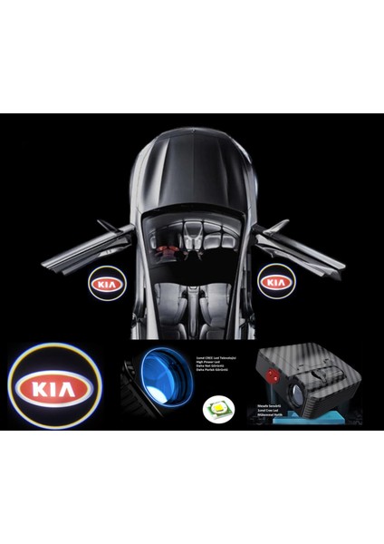 Kia ile Uyumlu Kapı Altı Logo Pilli Karanlık ve Mesafe Sensörlü
