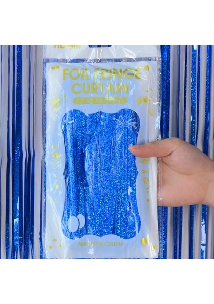 Koyu Mavi Parti Perdesi Zemin Doğum Günü Dekorasyon Bekarlığa Veda Partisi Glitter Tinsel Saçak Lazer Perde Bebek Duş Düğün Dekor (Yurt Dışından)
