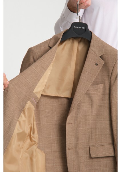 Loreo Erkek Camel Poliviskon Kumaş Yarım Astarlı Mono Yaka Slim Fit Blazer Ceket fırsatları