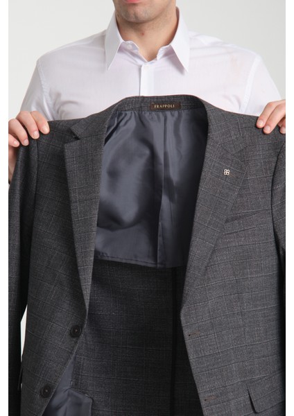 Loreo Erkek Siyah Poliviskon Kumaş Yarım Astarlı Mono Yaka Slim Fit Blazer Ceket