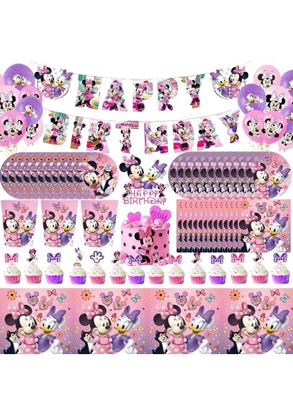 12TOPPER-12WRAPPER Minnie Mouse Donald Duck Parti Malzemeleri Banner Balon Bardak Plaka Peçete Topper Çocuklar Kızlar Için Doğum Günü Partisi Dekoru Bebek Duş (Yurt Dışından) fiyatları