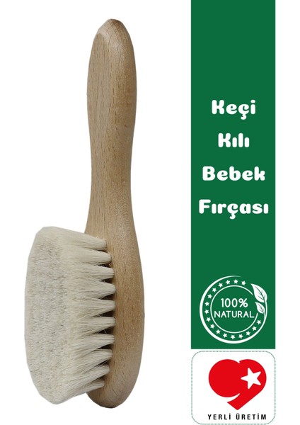 Doğal Keçi Kılı Yumuşak Bebek Saç Fırçası - Bialife