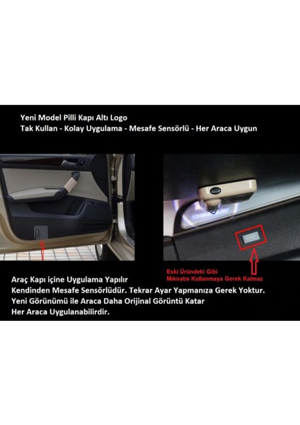 Daihatsu ile Uyumlu Kapı Altı Logo Pilli Karanlık ve Mesafe Sensörlü