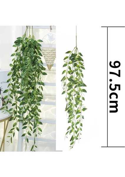 H Yapay Bitki Sarmaşıklar Duvar Asılı Rattan Yapraklar Dalları Açık Bahçe Ev Dekorasyon Plastik Sahte Ipek Yaprak Yeşil Bitki Sarmaşık (Yurt Dışından)