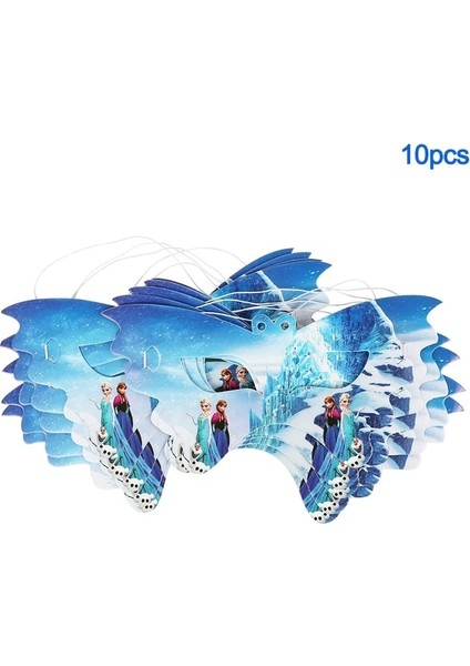 MASK-10PCS 1 Adet Kağıt Kek Topper Mutlu Doğum Günü Pastası Süslemeleri Kız Doğum Günü Bebek Duş Parti Malzemeleri Dondurulmuş Elsa Anna Prenses Karikatür (Yurt Dışından)