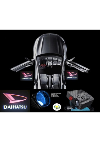Daihatsu ile Uyumlu Kapı Altı Logo Pilli Karanlık ve Mesafe Sensörlü