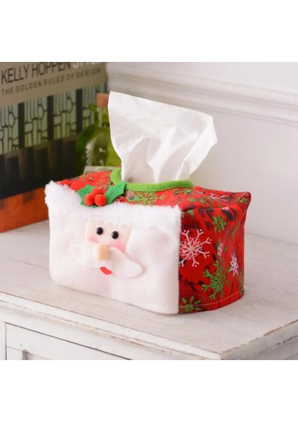 Kırmızı Noel Dekoratif Doku Kağıt Kırmızı Yeşil Noel Baba Kağıt Setleri Tuvalet Kağıdı Torbası Noel Partisi Dekoru Ev Masaüstü Dekor (Yurt Dışından) modelleri