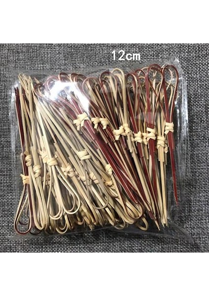 Style3-Red 100 Adet Uygun Tek Kullanımlık Bambu Çatal Parti Büfe Meyve Çubukları Tatlılar Kokteyl Dekorasyon Düğün Parti Malzemeleri 12 cm (Yurt Dışından)