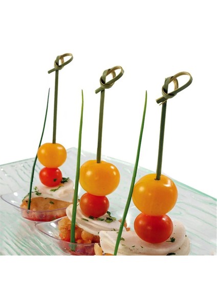 Style3-Red 100 Adet Uygun Tek Kullanımlık Bambu Çatal Parti Büfe Meyve Çubukları Tatlılar Kokteyl Dekorasyon Düğün Parti Malzemeleri 12 cm (Yurt Dışından)