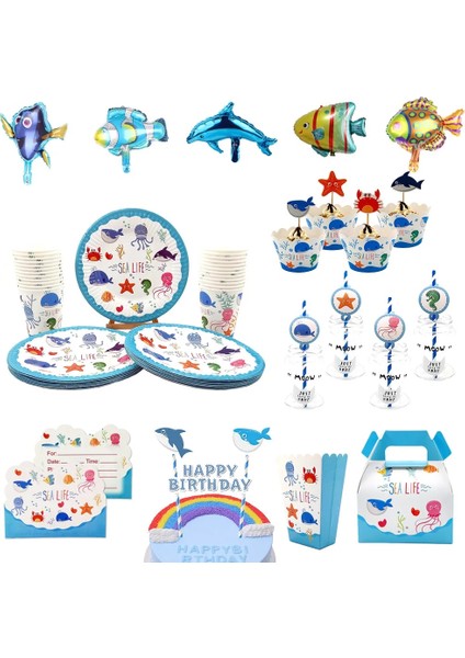 12 Adet Buzdolabı Mıknatısı Çocuk Erkek Kız Doğum Günü Deniz Yaşamı Deniz Hayvan Parti Malzemeleri Sofra Hediye Giftbag Parti Favor Dövme Etiket Alkış Daire (Yurt Dışından)