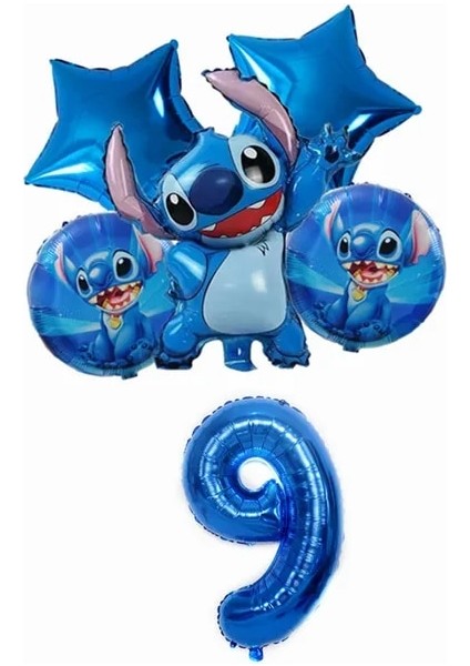 Number-9 Disney Lilo ve Stitch Doğum Günü Süslemeleri Kağıt Sofra Bardak Tabaklar Banner Masa Örtüsü Balon Çocuk Çocuk Yetişkin Parti Malzemeleri (Yurt Dışından)