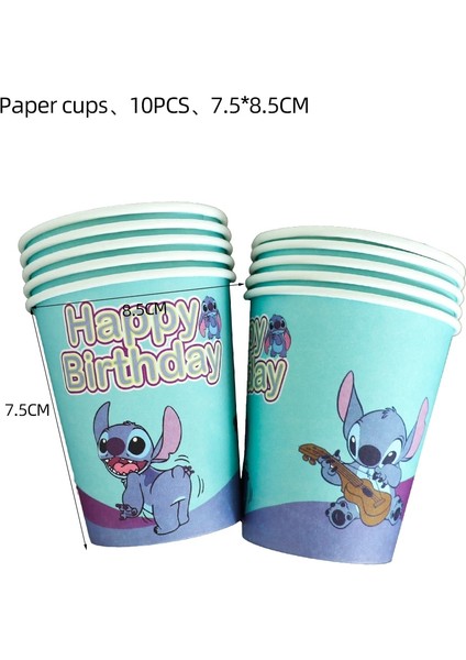 Number-9 Disney Lilo ve Stitch Doğum Günü Süslemeleri Kağıt Sofra Bardak Tabaklar Banner Masa Örtüsü Balon Çocuk Çocuk Yetişkin Parti Malzemeleri (Yurt Dışından)