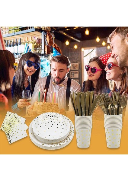 25 Adet-Saman Beyaz Altın Düğün Parti Malzemeleri Tek Kullanımlık Yemek Takımı Beyaz Kağıt Tabaklar Bardak Altın Bebek Doğum Günü Günü Partisi Için Set (Yurt Dışından) indirimleri