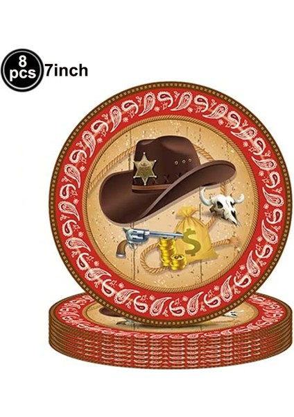 Çatal Batı Kovboy Parti Dekor Kovboy Mutlu Doğum Günü Afiş Çizmeler At Çelenk Kağıt Tabak Bardak Balon Yarış Atı Temalı Malzemeleri (Yurt Dışından) modelleri