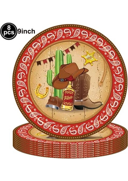 Çatal Batı Kovboy Parti Dekor Kovboy Mutlu Doğum Günü Afiş Çizmeler At Çelenk Kağıt Tabak Bardak Balon Yarış Atı Temalı Malzemeleri (Yurt Dışından) fırsatları