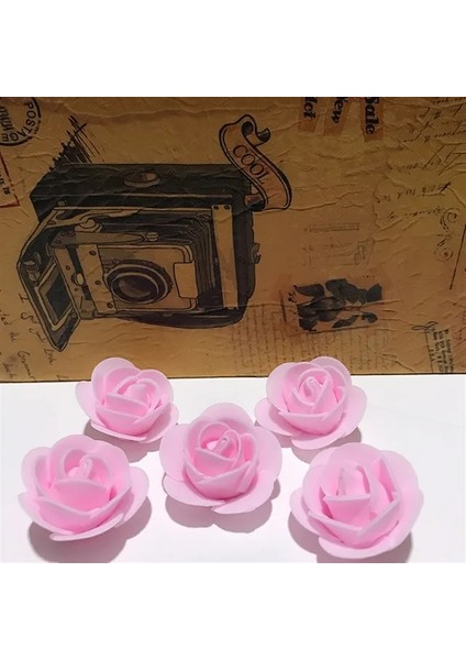 Köpük Gül Açık Pembe 50 Adet 25-250 Adet Yapay Gül Kafaları Köpük 3.5 cm Yapay Çiçekler Gül Ayı Sevgililer Hediye Düğün Parti Çiçek Süslemeleri Için (Yurt Dışından)