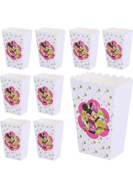 6 Adet Patlamış Mısır Kutusu Pembe Disney Minnie Mouse Tema Kız Doğum Günü Partisi Malzemeleri Fincan Plaka Çocuk Doğum Günü Partisi Dekorasyon Tek Kullanımlık Sofra Seti (Yurt Dışından)