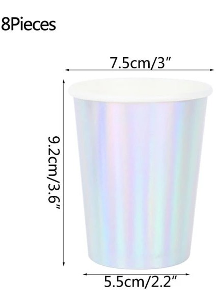 B03-8PCS Denizkızı Parti Tek Kullanımlık Sofra Renkli Kabuk Plaka Bardak Deniz Altında Parti Bebek Duş Küçük Denizkızı Doğum Günü Partisi Decora (Yurt Dışından)