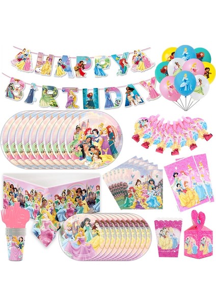 INVITATIONCARD-10PCS Disney Prenses Kar Beyaz Doğum Günü Partisi Süslemeleri Malzemeleri Tek Kullanımlık Sofra Setleri Kız Parti Bardak Plakaları Yağma Çanta Dekor (Yurt Dışından) fiyatları
