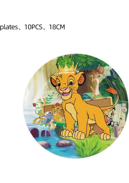 Darbe Out-6 Adet Aslan Kral Simba Parti Malzemeleri Kağıt Bardaklar Tabaklar Peçeteler Masa Örtüsü Afiş Dahil Çocuk Boys Doğum Günü Dekorasyon Bebek Duş (Yurt Dışından)
