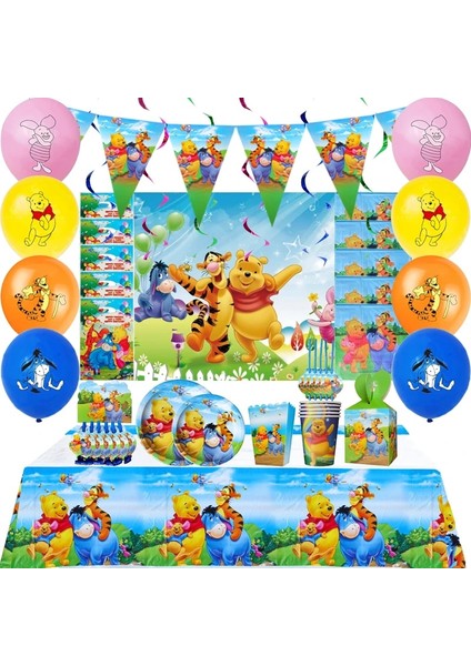 Masa Örtüsü-1 Adet Disney Winnie The Pooh Doğum Günü Partisi Malzemeleri Kağıt Bardak Tabaklar Masa Örtüsü Hediye Keseleri Bebek Duş Kız Parti Folyo Balonlar Dekor (Yurt Dışından) fiyatları