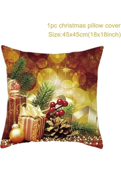 Stil 11 Noel Noel Altın Yastık Kılıfı Dekorasyon Noel Baba Minder Örtüsü Noel Dekorasyon Ev Için 2023 Kardan Adam Noel Navidad 2024 (Yurt Dışından)
