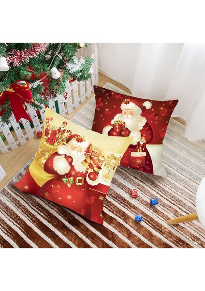 Stil 11 Noel Noel Altın Yastık Kılıfı Dekorasyon Noel Baba Minder Örtüsü Noel Dekorasyon Ev Için 2023 Kardan Adam Noel Navidad 2024 (Yurt Dışından)