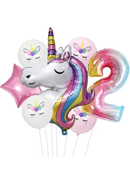 Resim Gösterisi Olarak Iki Yıl Unicorn Doğum Günü Partisi Tek Kullanımlık Sofra Pembe Unicorn Kağıt Tabaklar Bardaklar Peçeteler Kız Doğum Günü Partisi Bebek Duş Dekorasyonu (Yurt Dışından)