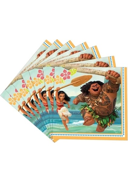 Peçeteler-20 Adet Disney Moana Doğum Günü Partisi Dekorasyon Malzemeleri Çocuklar Bebek Duş Sofra Bardak Tabaklar Afiş Balonlar Olay Dekor Hediye Şekeri (Yurt Dışından)