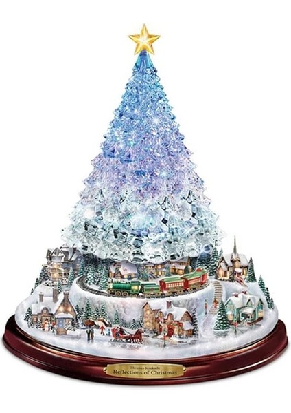 Resim Olarak 20 x 30 cm Noel Ağacı Pencere Çıkartmaları Dönen Heykel Tren Dekorasyon Noel Süslemeleri Kış Ev Mobilyaları 2023 Navidad (Yurt Dışından)