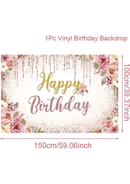 Stil 1 Doğum Günü Arka Plan Altın Glitter Fotoğraf Standında Zemin Asılı Bayrak Mutlu Doğum Günü Partisi Dekorasyon Arka Plan Afiş (Yurt Dışından)