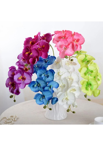 Pembe Yapay Ipek Beyaz Orkide Çiçekleri Kelebek Güve Phalaenopsis Sahte Çiçek Düğün Ev Festivali Dekorasyon Için (Yurt Dışından)
