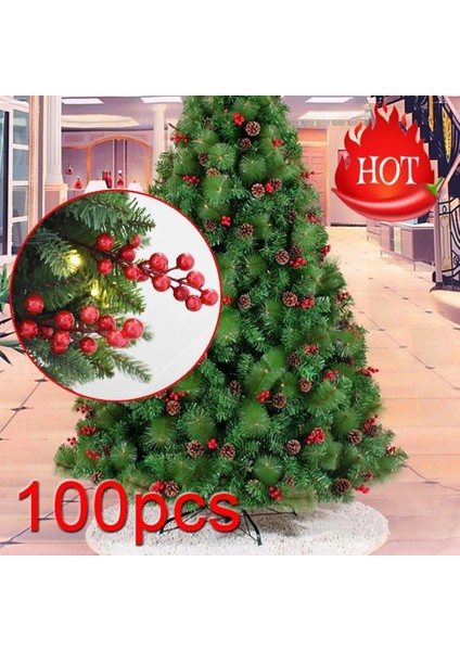 100PCS SICAK!100/200/300 Adet Yapay Köpük Canlı Kırmızı Holly Karpuzu Ev Garland Noel Dekorasyon Çiçek Buketi Meyve Berry (Yurt Dışından)