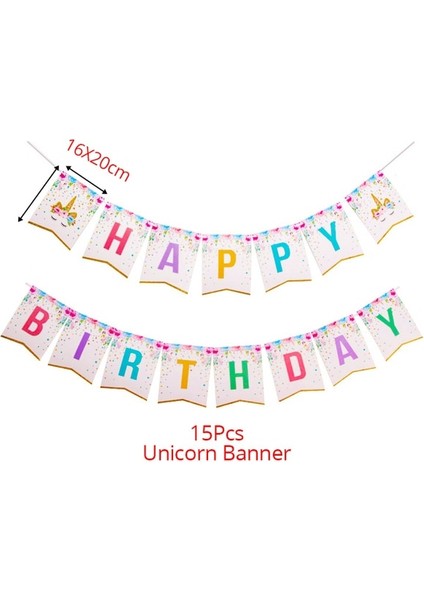 1 Takım Hbd Banner Weıgao Unicorn Dekorasyon Doğum Günü Partisi Dekor Çocuklar Unicorn Tek Kullanımlık Sofra Seti Bebek Duş Kız Doğum Günü Partisi Malzemeleri (Yurt Dışından)