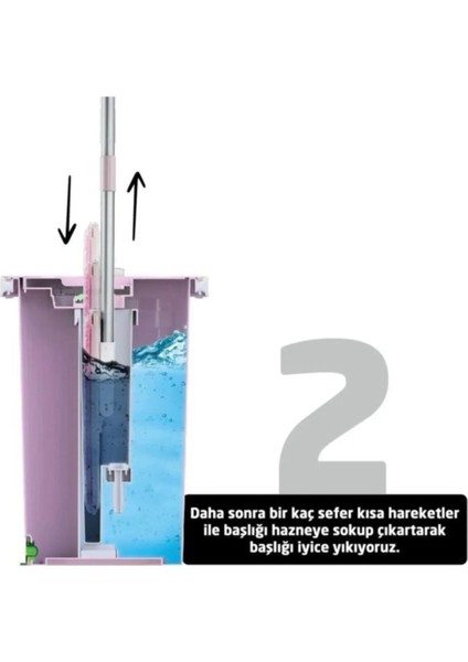 Temiz ve kirli su ayırıcı set, 7+3,5 lt, pembe, 22cm x 28cm x 40cm, Çeşit: Set modelleri