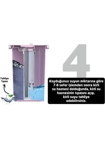 Temiz ve kirli su ayırıcı set, 7+3,5 lt, pembe, 22cm x 28cm x 40cm, Çeşit: Set indirimleri