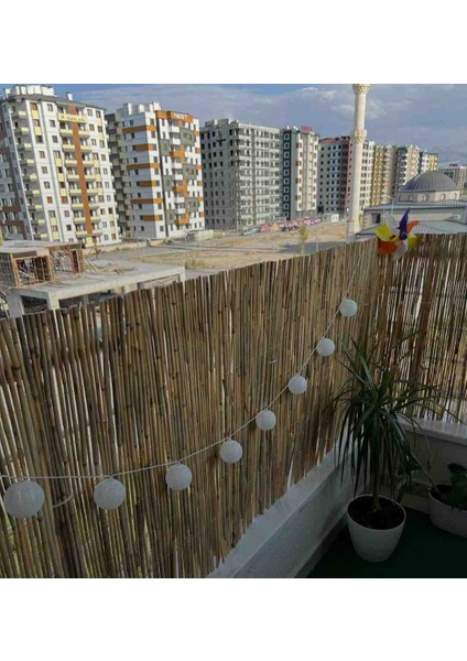 60 cm x 6 Metre Doğal Kamış Hasır Balkon Çiti Gölgelik Bahçe Çiti